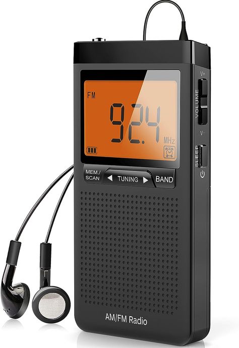 Amazon.com: AM FM Portable Radio Personal Radio with Excellent Reception Battery Operated by 2 AAA Batteries with Stero Earphone, Large LCD Screen, Digtail Alarm Clock Radio : Electronics Types Of Listening, Sleep Band, Pocket Radio, Clock Radio, Radio Alarm Clock, Portable Radio, Transistor Radio, Cassette Player, Digital Clocks