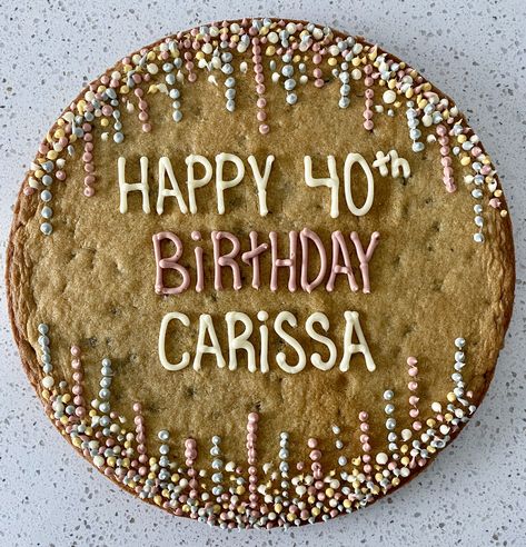 Double Layer Cookie Cake, Congratulations Cookie Cake, Teacher Appreciation Cookie Cake, Anniversary Cookie Cake, Cookie Cakes Birthday Designs, Birthday Cookie Cake Designs For Men, Message Cookie Designs, Cookie Cake Birthday Designs, Cookie Cake Aesthetic