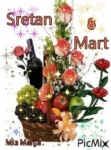 sretan 8 Mart Sretan 8 Mart, 8. Mart, 8 Mart, Create Animation, Love Gif, Animated Gif, Dessert Recipes, Fashion Dresses, Gif