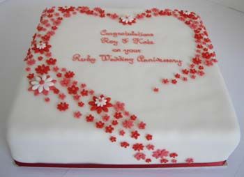 Ruby Wedding Cake, 40th Wedding Anniversary Cake, Ruby Cake, 40th Anniversary Party, Wedding Anniversary Cakes, Ruby Anniversary, Ruby Wedding Anniversary, 40th Wedding Anniversary, Wedding Anniversary Cake