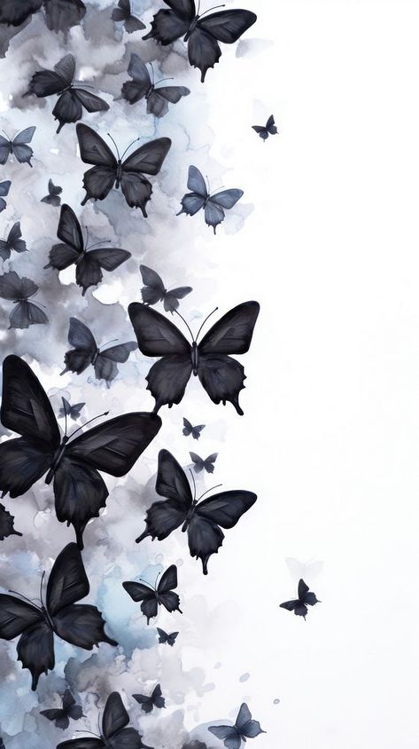 Black butterflies animal petal plant. | free image by rawpixel.com / Saralee Rianroongruang White Butterfly Black Background Wallpaper, My Phone Wallpapers, Gothic Butterfly Wallpaper, Black Cute Wallpaper Aesthetic, Cute Black Wallpaper Aesthetic, Wallpaper Phone Ideas, Butterfly Wallpaper Black, Butterfly Effect Wallpaper, Fone Wallpaper