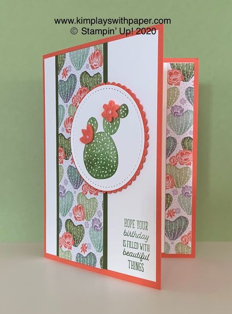 Cactus Cards, Cactus Stamp, Cactus Card, Flowering Cactus, Free Birthday Card, Collection Ideas, Cactus Design, Card Tutorial, Stamping Up Cards