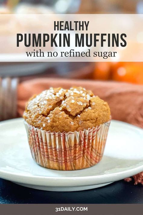 These Healthy Pumpkin Muffins contain no refined sugar and make the most delicious pumpkin spice muffins. Packed with the warm spices you expect, they are a no-guilt, healthier treat for breakfast, snacks, or dessert in the fall. Coconut Flour Pumpkin Muffins, Sugar Free Pumpkin Muffins, Healthy Pumpkin Muffins, Coconut Flour Recipes, Pumpkin Muffin Recipes, Pumpkin Spice Muffins, Spiced Pumpkin, Sweet Breads, Healthy Pumpkin