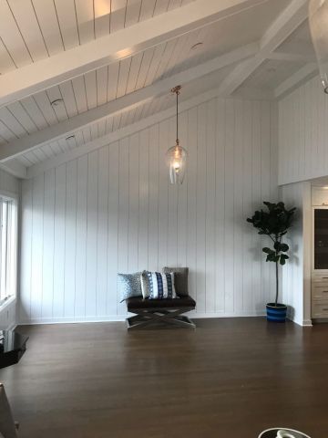 Vaulted Shiplap Ceiling Tall Ceiling Pendant Lighting, Shiplap Vaulted Ceiling Kitchen, Shiplap Ceiling Vaulted Bedroom, One Side Vaulted Ceiling Living Room, Beams And Shiplap Ceiling, Shiplap And Beams On Ceiling, Shiplap Attic Ceiling, Shiplap Porch Walls, Shiplap Living Room Ceiling