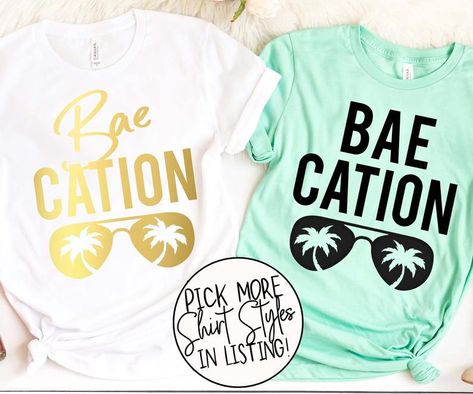 Cruise Tshirt Ideas Couples, Couples Trip Shirts, Baecation Outfits, Alaskan Vacation, Husband And Wife Shirts, Cricut Tshirt, Vacation Shirts Beach, Couples Trip, Couples Stuff