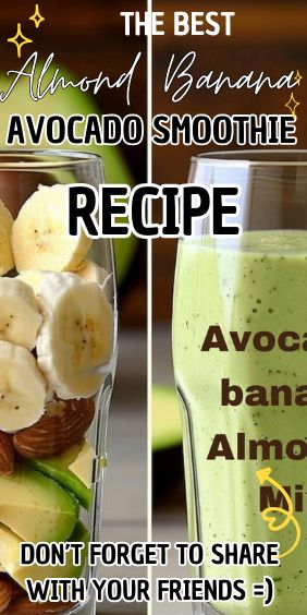 Banana Smoothy Recipes, Smoothie With Avocado And Banana, Almond Banana Avocado Smoothie, Avocado Protein Smoothie, Avacodo Smoothie Recipe, Ag1 Smoothie, Avocado Smoothie Recipe Healthy, Smoothie Recipes Avocado, Smoothies With Avocado