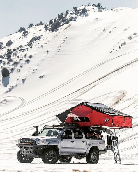 Tacoma Tent, Snow Shelter, Modificaciones Jeep Xj, Rooftop Tent Camping, Overland Tacoma, Pickup Camping, Toyota Tacoma Mods, Utah Camping, Truck Top