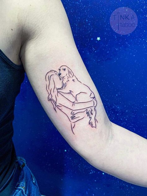 tattoo goldenretriever armtattoo dogtattooideas tinkatattoos Dog Lovers Tattoo For Women, Small Dog Tattoos Golden Retriever, Dog And Nature Tattoo, Dog Best Friend Tattoo, Dog And Owner Tattoo, Dog And Girl Tattoo, Dog Lover Tattoo For Women, Girl And Dog Tattoo, Golden Retriever Tattoo Minimalist