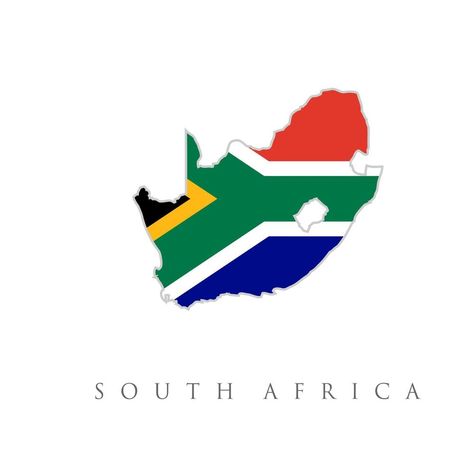 Flag of the South Africa overlaid on detailed outline map isolated on white background. South Africa map with flag and shadow isolated on white background. Vector illustration South Africa Map Outline, South Africa Map Art, South Africa Flag Aesthetic, South African Symbols, Southern Africa Map, South Africa Illustration, South African Map, Freedom Day South Africa, Africa Outline