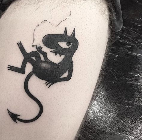 Futurama Tattoo, Small Black Tattoos, Nerdy Tattoos, Simple Tattoos For Guys, Devil Tattoo, Epic Tattoo, Scary Tattoos, Spooky Tattoos, Tatuaje A Color