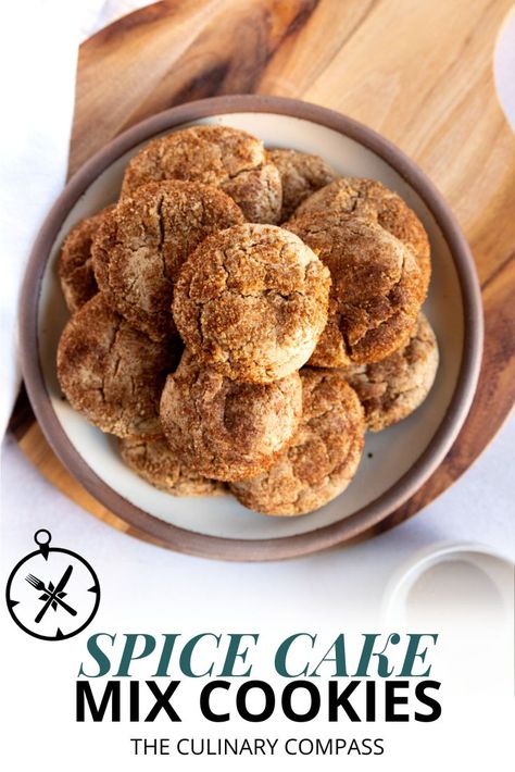 Spice Cake Cookies Recipe, Spice Cake Mix Cookies 3 Ingredients, Cookies With Spice Cake Mix Boxes, Spiced Cake Mix Cookies, Spice Cookies Recipe Cake Mixes, Cookies Out Of Cake Mix Boxes, Spice Cake Cookies, Spice Cake Mix Cookies, Box Cake Cookies