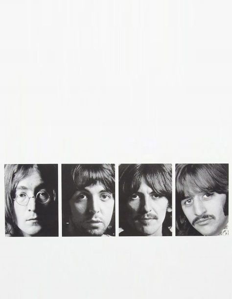 The Beatles Black And White, The Beatles White Album, Beatles Fashion, 90s Bands, Beatles Albums, The White Album, Aquatic Plant, Music Collage, Aesthetic Painting