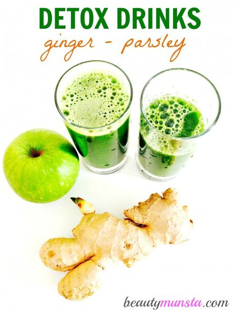 Learn how to make a zingy Ginger Parsley detox drink by following this easy green juice recipe for skin & beauty! Detox Green Juice, Easy Green Juice Recipe, Organifi Green Juice, Natural Beauty Hacks, Green Juice Recipe, Detox Drink Before Bed, Banana Drinks, Green Juice Recipes, Green Drinks