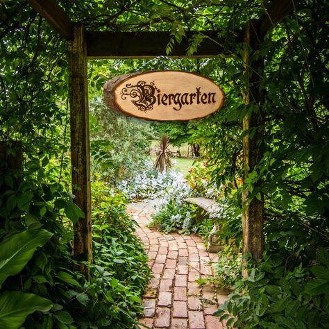 Bavarian Decor, Beer Garden Party, German Biergarten, Beer Garden Design, Beer Garden Ideas, Door Bar, Beer Signs, Chair Storage, German Beer