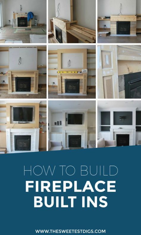 Diy Fireplace Built Ins, Build A Fireplace, Fireplace Built Ins, Faux Fireplace, Fireplace Remodel, Diy Fireplace, Home Fireplace, Living Room Remodel, Fireplace Wall