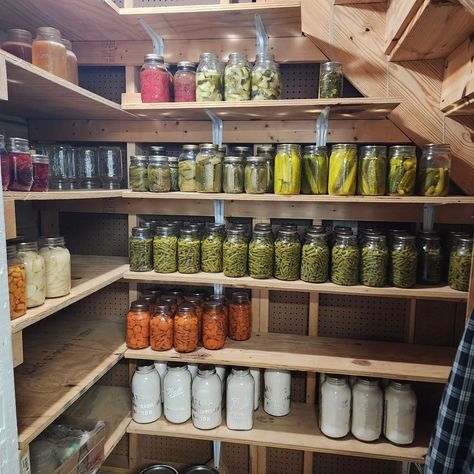 Feeling proud to have my canning pantry halfway stocked for the winter! 🍅🥫 From homemade jams to hearty soups, preserving food is a great way to stay self-sufficient through the colder months. There's nothing like seeing rows of mason jars filled with homegrown produce! 🌱 #CanningSeason #FoodPreservation #HomesteadLife #WinterPrep #SelfSufficiency #CanningPantry #FarmToTable #StockedForWinter #RusticLiving #HomemadeGoodness #PantryGoals Canning Station, Stock Pantry, Canning Room, Canning Pantry, Homemade Jams, Freezer Meal Prep, Homemade Jam, Rustic Living, Hearty Soups