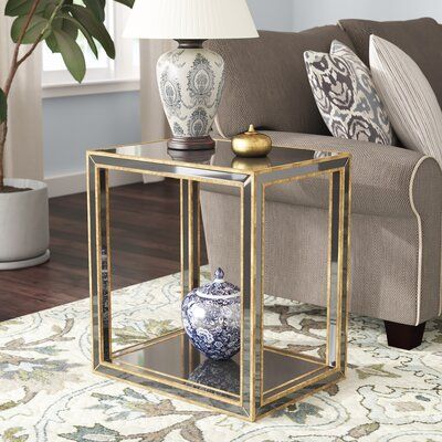 Gold Mirror Side Table, End Table With Lamp, Gold Glass Side Table, Gold Glass Accent Table, Gold And Glass End Table, Ikea Lack Coffee Table, Lack Coffee Table, Gold End Table, Mirrored End Table