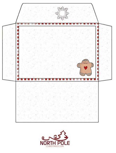 Printable Gift Card Envelope - NorthPoleChristmas.com Christmas Envelopes Printable, Christmas Envelope, Envelope Printable, Christmas Envelope Template, Diy Envelope Template, Christmas Card Verses, Free Printable Envelopes, Envelope Template Printable, Christmas Card Envelopes