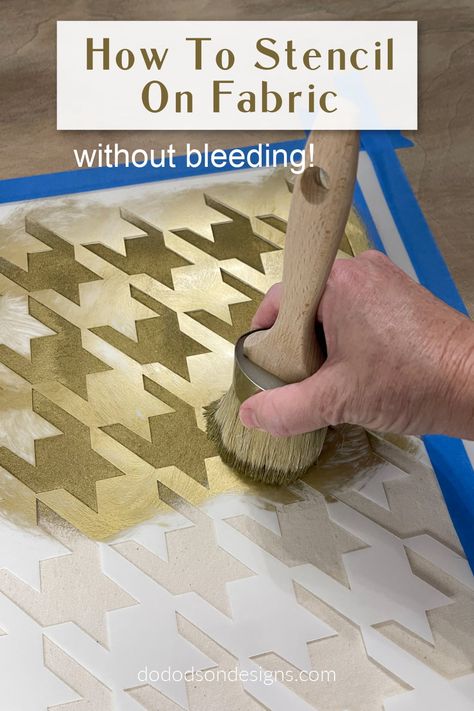 Stencilling On Fabric, Stamping On Fabric Ideas, How To Stencil Paint On Fabric, Fabric Painting With Stencils, Stencil Designs Fabrics, Stencil For Fabric Painting, How To Stencil On Fabric, Stencil On Fabric Diy, Stencil Printing On Fabric