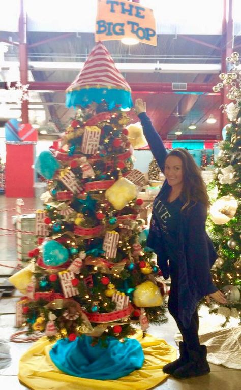 2016 Circus Christmas Tree Festival of Trees, theme was Remember When Circus Themed Christmas Tree, Carnival Christmas Tree, Festival Of Trees Themes, Christmas Circus Theme, Circus Christmas Tree, Festival Of Trees Ideas, Candyland Tree, Circus Christmas, Host Ideas