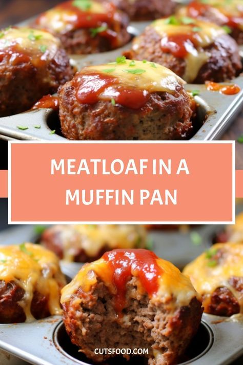 MEATLOAF IN A MUFFIN PAN Muffin Cup Meatloaf, Meatloaf In Muffin Pans Recipe, Muffin Pan Meatloaf Recipes, Meatloaf Cups, Meatloaf Muffins Recipe, Mini Meatloaf Muffins, Mini Meatloaf Recipes, Muffin Pan Recipes, Mini Meatloaf