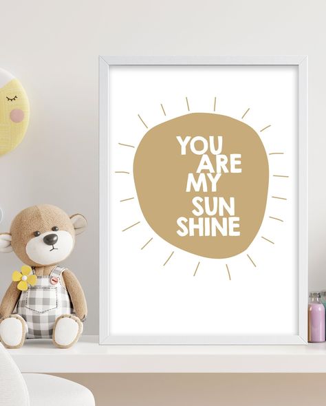 Baby Boutique Display, Playroom Quotes, Neutral Room Decor, Sunshine Printable, Alphabet Decor, Gender Neutral Decor, Bedroom Birthday, Playroom Posters, Happy Room