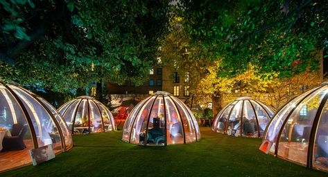 These Dashing Domes Are Perfect For Dinner With Pals Champagne Afternoon Tea, Afternoon Tea For Two, Best Afternoon Tea, Secret London, Hanging Tent, Kensington And Chelsea, London Venues, Tea For Two, Garden Dining