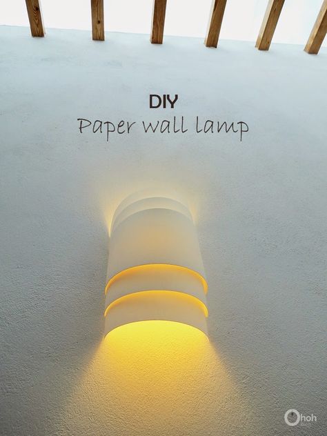 DIY Paper wall lamp Wall Lamps Diy, Diy Luminaire, Wall Lamp Shades, Diy Lampe, Diy Wand, Diy Shades, Diy Lamp Shade, Diy Lamp, Clever Diy