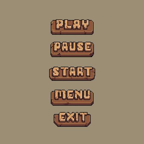 8bit Video Games, Video Game Style Art, Fence Pixel Art, Video Game Health Bar, 8 Bit Game Design, Pixel Start Button, Pixel Art Ui Design, Pixel Art For Games, Digital Pixel Art