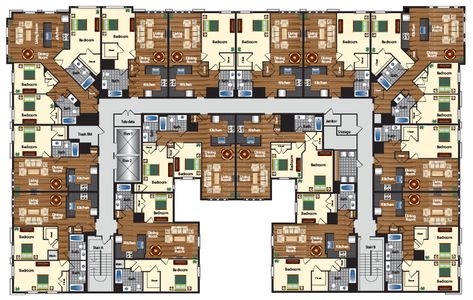 Small Apartment Complex Plans, Apartment Blueprints, Building Floor Plan, Small Apartment Complex, Small Apartment Building Design, Residential Architecture Apartment, Wooden Gates Driveway, Small Apartment Building, Duplex Floor Plans