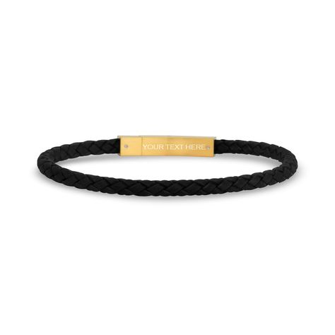 Add just a touch of flair to any ensemble with this genderless thin leather bracelet. The sleek profile of the leather is perfect for both men and women, and this bracelet can be personalized thanks to the stainless steel matte clasp. On the inside, there is plenty of space for an engravable surface. Request your name, a date or any message you desire. With this personal touch, you can transform this bracelet from a fashion mainstay into a keepsake heirloom. When placing your order, be sure to s Cool Mens Bracelets, Beach Shower, Bf Gifts, Black Leather Bracelet, Engraved Bracelet, Men's Bracelet, Bracelet Clasps, Precious Jewelry, Steel Jewelry