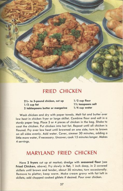 vintage recipes, chicken, stuffing Vintage Chicken Recipes, Chicken And Stuffing Recipes, Vintage Recipes 1950s, Chicken Maryland, Baked Fried Chicken, 1950s Food, Cottagecore Recipes, Chicken And Stuffing, Chicken Stuffing