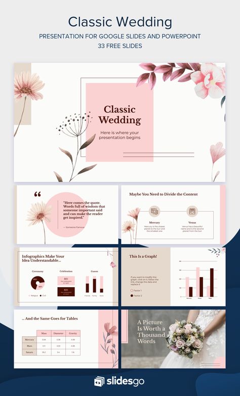 Flower Presentation, Wedding Presentation, Design Slide, Presentation Slides Design, Powerpoint Slide Designs, Presentation Design Layout, Classic Flower, Slides Design, Powerpoint Design Templates