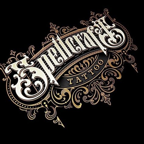 Gutierrez Tattoo, Tattoo Logo Design, Tattoo Shop Interior, Victorian Lettering, Victorian Fonts, Tattoo Logo, Tattoo Lettering Design, Tattoo Graphic, Tattoo Lettering Fonts