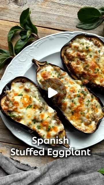 @mediterranean_way1 on Instagram: "Spanish stuffed eggplant  Spanish stuffed eggplant or berenjenas rellenas recipe is a healthy, hearty main course that your family will want to eat again and again. It's a zero waste recipe that is low in carbs and super delicious! This delightful meal is filled with ground beef, tomatoes, green peppers, eggplant and is topped with cheese. It's easy to make and super satisfying!  Follow @mediterranean_way1 to get more daily recipes. ================================= #mediterranean_way1 https://mediterraneanway.co/category/mediterranean-diet-recipes/ #mediterraneanway1 #mediterraneanfood #mediterannean #glutenfree #healthyfood #delicious #dinner #greekfood #lunch #healthyeating #diet #eatclean #nutritiousgetment #salad #glutenfree #healthy #mealprepping #h Spanish Eggplant, Stuffed Eggplant Recipes, American Test Kitchen, Cooking Eggplant, Recipes Mediterranean, Stuffed Eggplant, Green Peppers, Daily Recipes, Moroccan Food