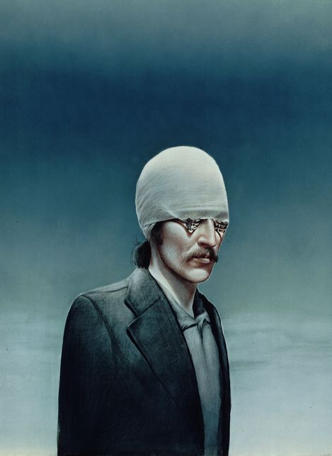 Self-portrait,1977,watercolor on cardboard. Gottfried Helnwein. Gottfried Helnwein, Digital Museum, Found Art, Collaborative Art, Black Picture, Performance Artist, Hyperrealism, Blue Painting, Realistic Art