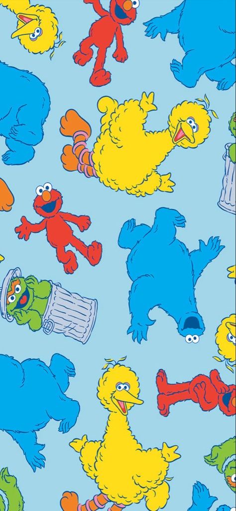 Sesame Street Wallpaper Iphone, Sesame Street Background, Iphone Wallpaper Elmo, Wallpaper Elmo, Sesame Street Wallpaper, Cookie Monster Wallpaper, Elmo Wallpaper, Big Bird Sesame Street, Kaws Painting