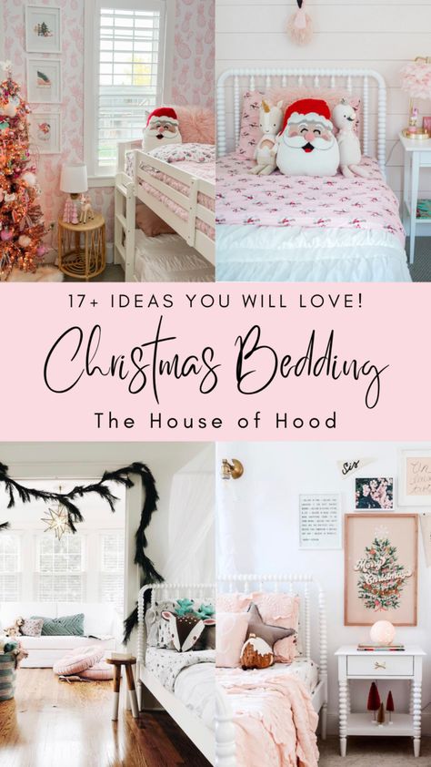 If you're looking for Christmas bedding for kids, we have you covered! We're sharing several options at every budget and price point perfect for your child's room! Toddler Christmas Bedroom, Kids Christmas Bedroom Ideas, Toddler Christmas Room Decor, Christmas Kids Bedroom, Christmas Kids Room Decor, Pink Christmas Bedding, Kids Bedroom Christmas Decor Ideas, Kids Christmas Room Decor, Girls Room Christmas Decor