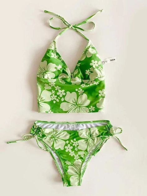 Coconut Girl Floral Bikini Swimsuit – Luxandluxy Cute Swimsuits For Teens Bikinis, Hibiscus Tankini, Cute Swimsuits For Teens, Bathing Suits Ideas, Modest Bikinis, Where To Buy Swimsuits, Flower Bathing Suits, Tankini Aesthetic, Cute Tankini