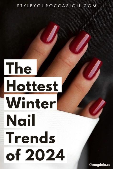 On the search for winter nail ideas and want to know the hottest winter nails 2024 trends? You’ll love this list of stylish nails with a simple aesthetic and chic designs/colors that are on-trend for the new year! Trend Nail 2024, Winter Nails One Color, Hottest Nail Colors Right Now, Winter Nails Biab, Trending Nails Winter 2024, Nails 2024 February, Popular Nail Colors Winter 2024, February Nail Colors 2024, Color Nails 2024