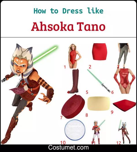 ahsoka tano cosplay - Google Search Ahsoka Costume, Red Turtleneck Dress, Ahsoka Tano Costume, Turtleneck Dress Black, Ahsoka Tano Cosplay, Star Wars Halloween Costumes, Red Leather Boots, Star Wars Wedding, Star Wars Ahsoka