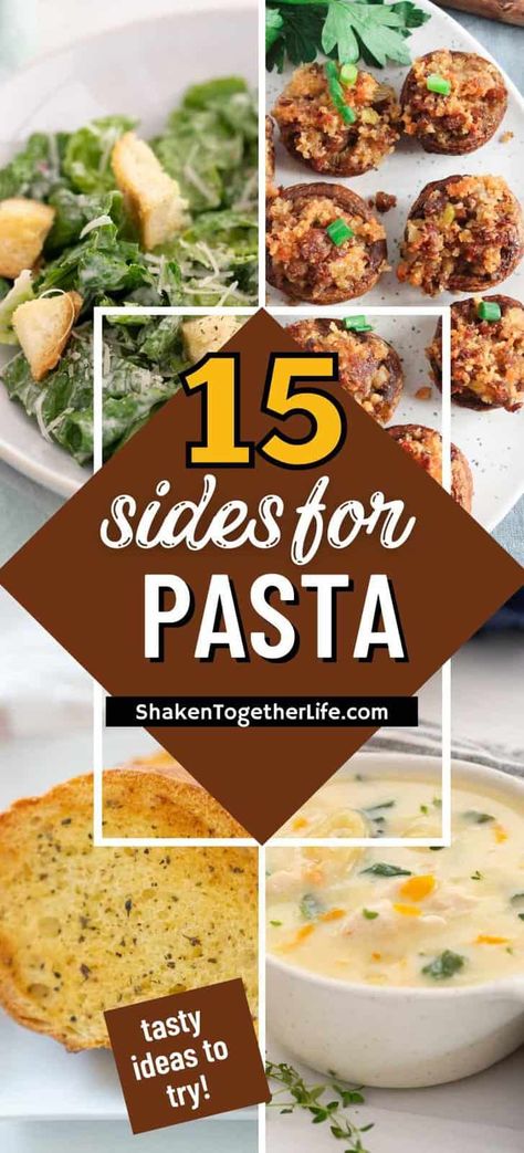 Wondering what to serve with pasta? From traditional options to surprising pairings, these 15 recipes are the perfect sides for your pasta dinner. Best Sides For Pasta, Fall Pasta Side Dishes, Side Dishes To Go With Pasta, Sides To Go With Pasta Dinner, Sides With Pasta Dinners, What To Serve With Pasta Dishes, Spaghetti Dinner Sides Dishes, What To Put On Pasta Besides Sauce, Sides With Pasta