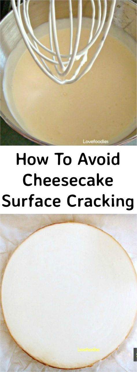 How To Avoid Cheesecake Surface Cracking. A great guide with tips and tricks to help you bake a perfect cheesecake! | Lovefoodies.com Cheesecake Tips, Baking Cheesecake, Perfect Cheesecake, Lime Curd, Baking Hacks, Gateaux Cake, Oreo Dessert, Boutique Chic, Chocolate Caramel