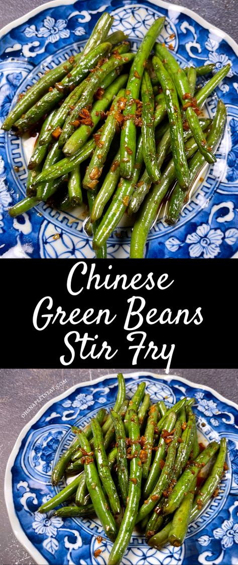 Asian Veggies Sides Stir Fry, Spicy Asian Green Beans, Asian Green Beans And Mushrooms, Asian Vegetables Side, Asian Inspired Vegetable Sides, Chinese Fried Vegetables, Stir Fry Beans Recipes, Chinese Restaurant Green Beans, Broccoli Green Bean Stir Fry