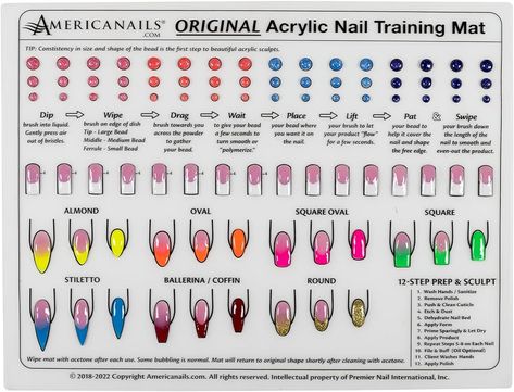 Americanails Acrylic Nail Training Mat - Silicone Trainer Sheet for Application Practice, Flexible Roll Up Pad Template for Acrylic Fingernails, Learn How to Apply Acrylic Nails - nails acrylic Acrylic Nail Training Mat, Apply Acrylic Nails, Printable Nail Art Practice Sheet, Printable Nail Art, Mac Face Charts, Nail Training, Nail Care Routine, Face Chart, Healthy Nails