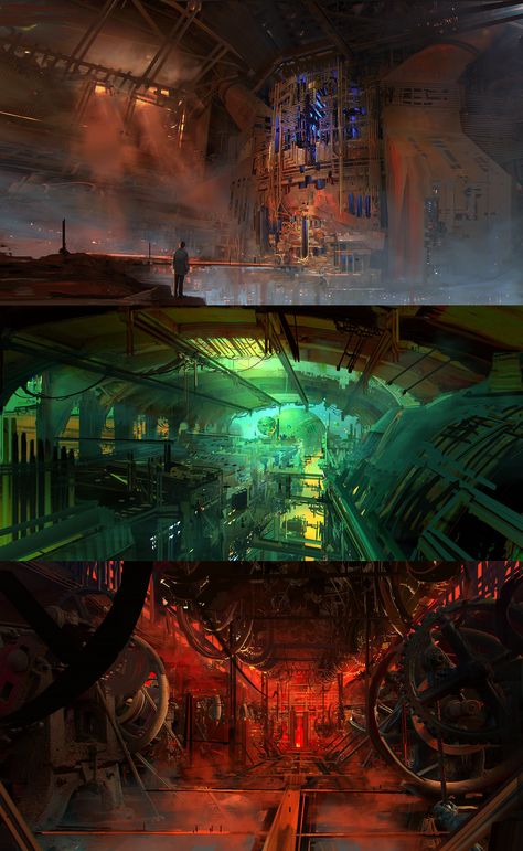 Underground City II by fmacmanus.deviantart.com on @DeviantArt Punk Types, Perspective Environment, Sewer City, Robot City, Fantasy Punk, Underground City, Steampunk City, Sci Fi City, Sci Fi Environment