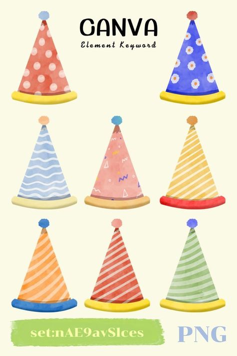 party party hat canva element canvaelementcol Canva Illustration, Canva Free Elements, Hat Png, Canva Element Keyword, Canva Elements Keyword, Canva Element, Canva Elements, Birthday Hat, Baby Led Weaning