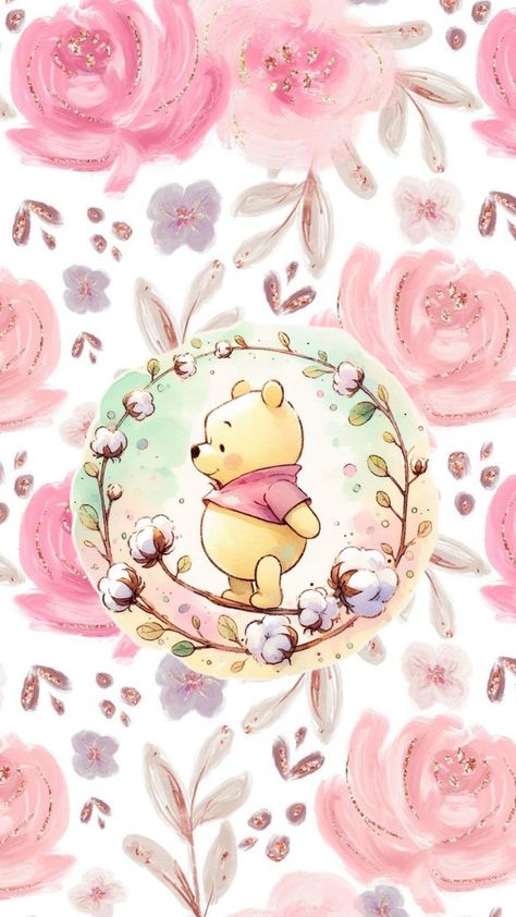 Pink Winnie The Pooh, Winnie The Pooh Pink, Pink Backround, Pooh Wallpaper, Pen Designs, Pooh Pictures, Cute Food Wallpaper, Winnie The Pooh Pictures, Love Pink Wallpaper