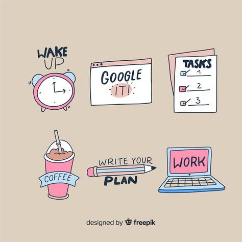 Work stickers to decorate photos Free Ve... | Free Vector #Freepik #freevector #coffee Work Stickers For Planner, Organization Stickers, Coffee Cartoon, Work Stickers, Tumblr Stickers, Scrapbook Stickers Printable, Planner Scrapbook, Photo Decor, Bullet Journal Ideas Pages