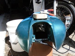 Electrolytic Rust Removal From a Motorcycle Gas Tank : 5 Steps (with Pictures) - Instructables Motorcycle Restoration, Motorcycle Gas Tank, Homemade Motorcycle, Diy Motorcycle, Motorcycle Tips, Remove Rust, Cleaning Painted Walls, Motorcycle Repair, Rust Removal